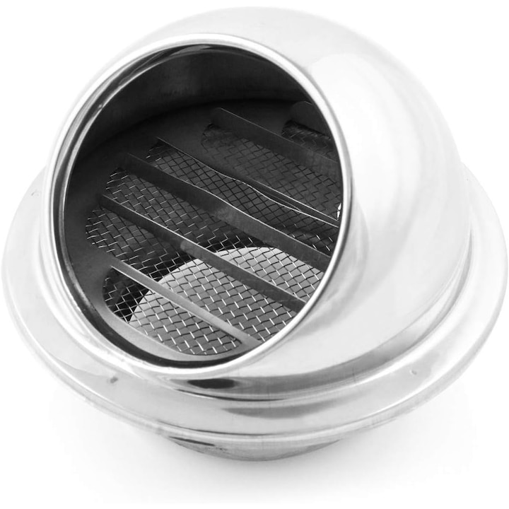 Capac de ventilatie, Mmgoqqt, Otel inoxidabil, 100 mm, Argintiu