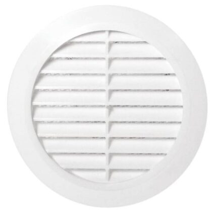 Grila de Aerisire cu Plasa Karro, 150 mm, Tubulatura, Plastic Alb