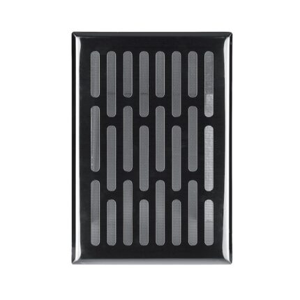 Grila de ventilatie seria M, Awenta, negru, cu plasa anti-insecte, 14x21cm