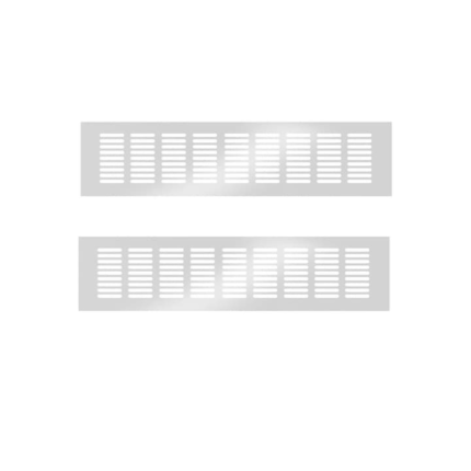 Set de 2 grile de ventilatie, GZGXKJ, din aliaj de zinc, 80 mm x 400 mm, argintiu