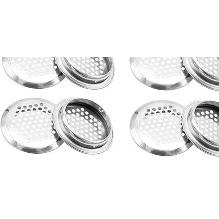 Set 12 grile de ventilatie, Inox, 53mm, Argintiu