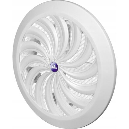 Grila de ventilatie rotunda, Awenta, Plastic, Alb