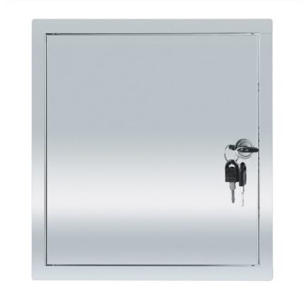 Usa inchidere sistem de ventilatie, Otel inoxidabil, 40 x 40 cm, Argintiu