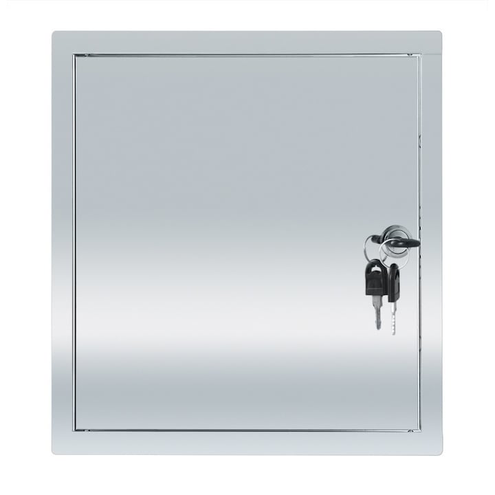 Usa inchidere sistem de ventilatie, Otel inoxidabil, 40 x 40 cm, Argintiu