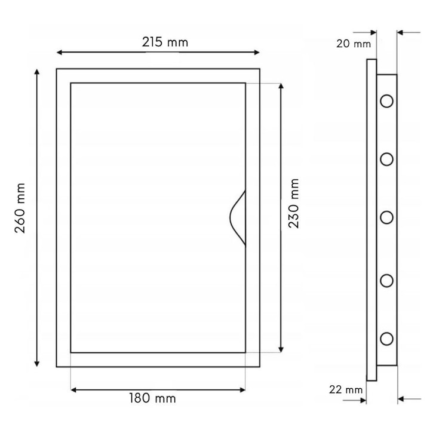 Usi de inspectie, plastic, 20x25 cm, grafit