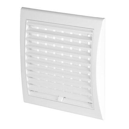 Grila de ventilatie Luna, Awenta, 14x14cm, alb/satin argintiu