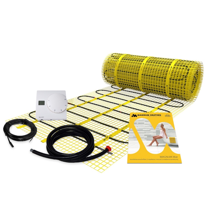 termostat analogic MTH 811 cu senzor de pardoseala inclus Pachet covor incalzire in pardoseala C&F Technics, 1200W, termostat analogic MTH 811 cu senzor de pardoseala inclus, 8 m²