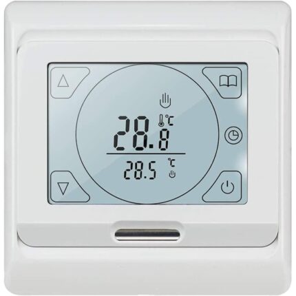 Termostat programabil pentru incalzire prin pardoseala, Ecran tactil, LCD, 16A, 230V, 50/60Hz, Senzor digital de aer