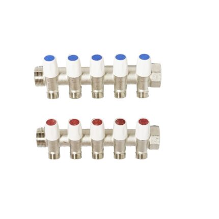 Distribuitor colector tur-retur 5 cai 3/4" X 1/2"