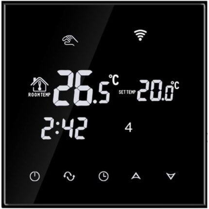 Termostat incalzire prin pardoseala, Mmgoqqt, Wi-Fi, Negru