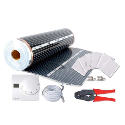 Kit incalzire pardoseala pentru parchet , cu folie incalzitoare 140 W / mp , pentru 12 mp cu termostat analogic