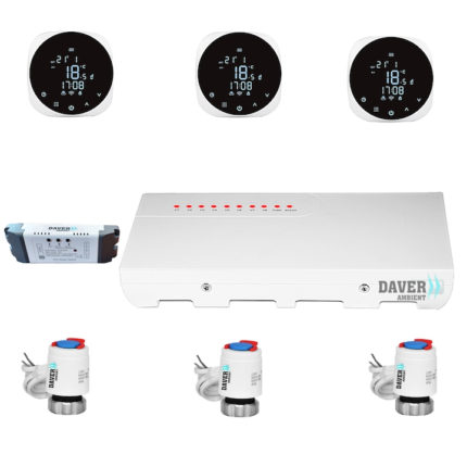 Pachet automatizare SMART PLUS pentru incalzirea in pardoseala cu 3 zone, Daver