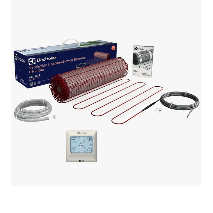 Kit covor incalzire Electrolux 150 W/m² (50 cm latime) 3 mm grosime cu Termostat digital ETB-16 EEC Electrolux, 10 m² - 1500 W