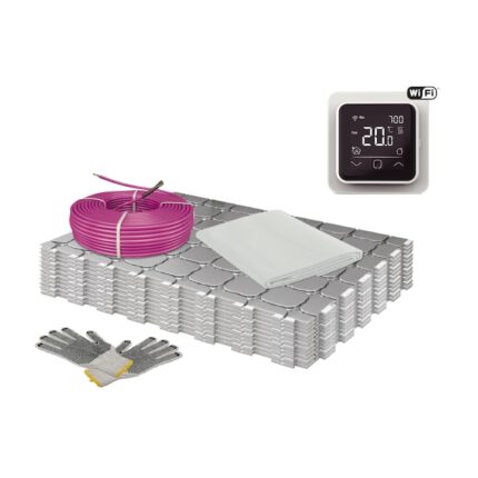 Kit incalzire electrica pardoseala parchet sistem uscat, 5 mp, cu termostat WiFi control