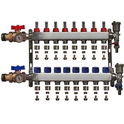 Distribuitor complet 1" / 8 circuite cu conectori EK x 17 mm, Daver