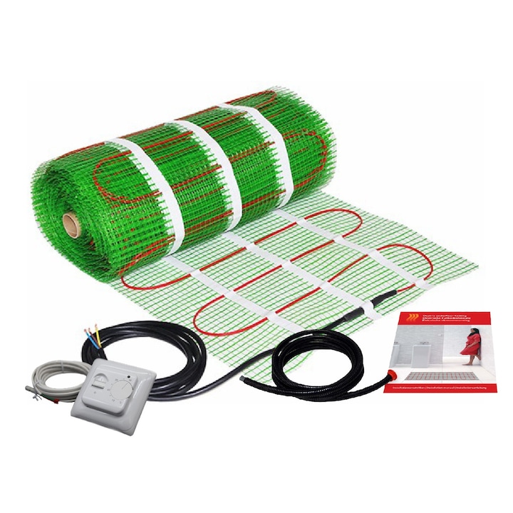 Kit covor incalzire in pardoseala 1,5 m² - 150 W cu termostat analogic