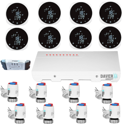 Pachet automatizare SMART PLUS pentru incalzirea in pardoseala cu 8 zone, Daver