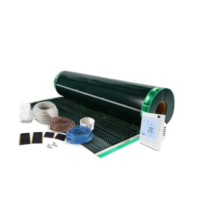 Kit incalzire pardoseala pentru parchet, cu folie incalzitoare 140 W / mp, pentru 24 mp cu termostat programabil WI-Fi control