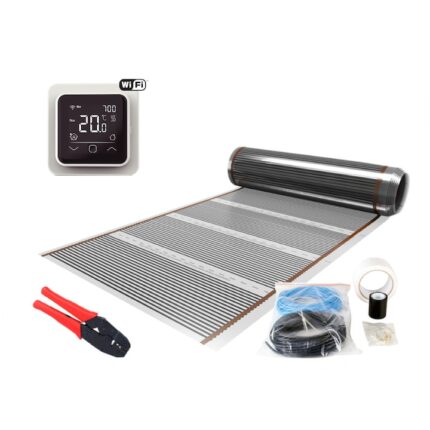 Kit incalzire pardoseala pentru parchet , cu folie incalzitoare 120 W / mp , pentru 15 mp cu termostat programabil WI-Fi control