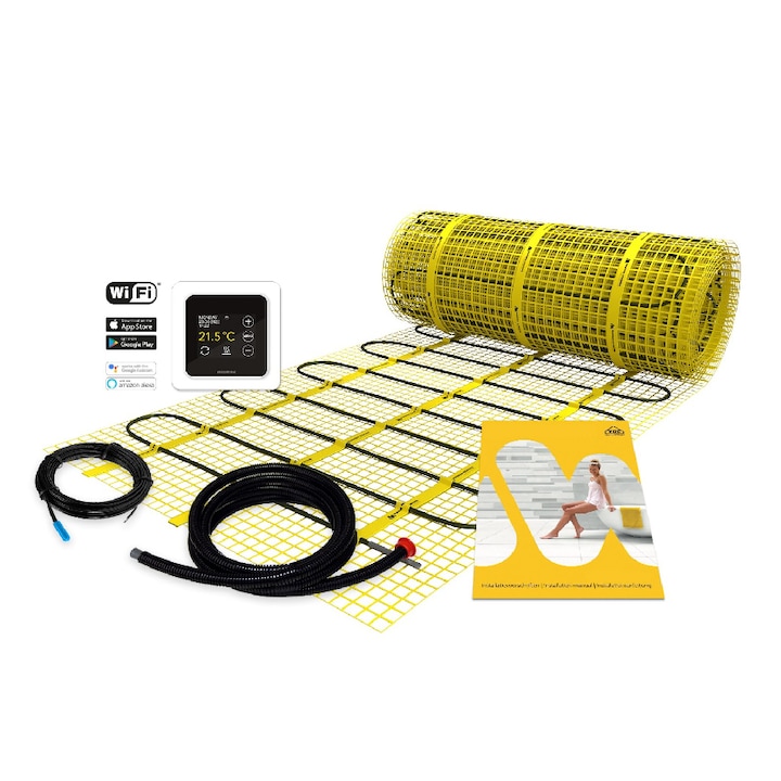 Kit covor incalzire in pardoseala Magnum Heating 10 mp , 1500 W , cu termostat digital Magnum MRC cu WiFi control