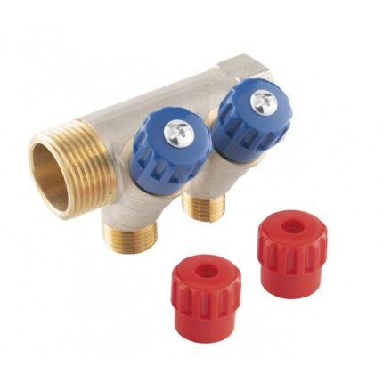 Distribuitor conectabil Ferro, 1", cu 2 cai 1/2"