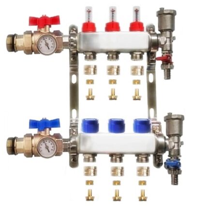 Distribuitor complet 1" / 3 circuite cu conectori EK x 17 mm, Daver