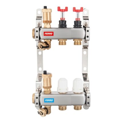 Pachet Distribuitor/Colector 1``- 2 Cai FERRO din Otel Inoxidabil pentru incalzire in pardoseala
