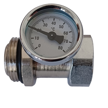 Termometru 0-80°C cu niplu suport de 1", Daver