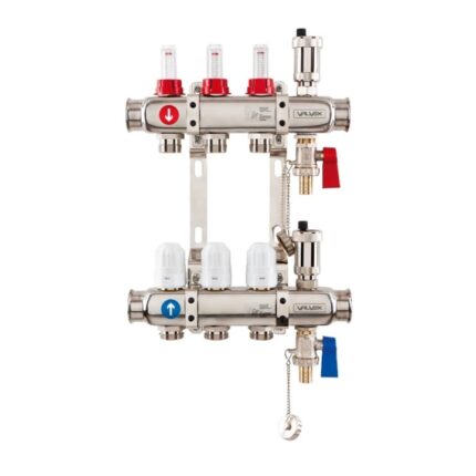 Distribuitor incalzire pardoseala Valvex K50, inox, filet interior, 3 cai, 1" - 3/4"