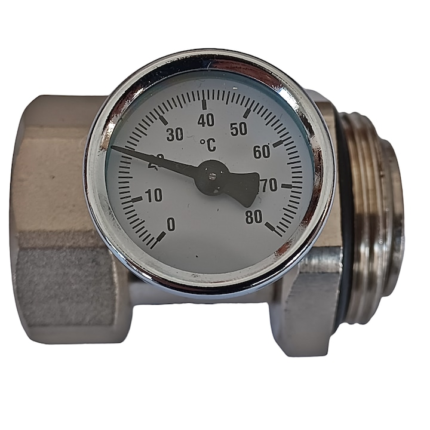 Termometru 0 - 80°C cu niplu suport de 1.1/4" cu olandez, Daver