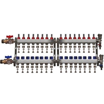 Distribuitor complet 1" / 16 circuite cu conectori EK x 16 mm, Daver