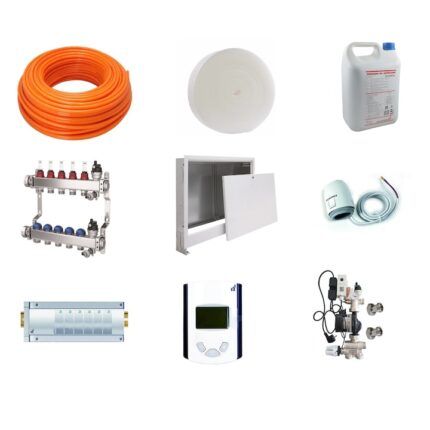 Set incalzire prin pardoseala cu apa Purmo cu teava de diametru 17x2 mm si grup reglare temperatura pentru 60 mp