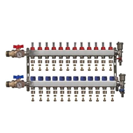Distribuitor complet 1" / 12 circuite cu conectori EK x 17 mm, Daver