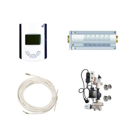 Set automatizare Purmo pentru incalzire prin pardoseala cu apa, termostat Tempco Digital 7 bucati, master automat 2 bucati, si kit de reglare temperatura 2 bucati