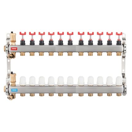 Pachet Distribuitor/Colector 1``- 11 Cai FERRO din Otel Inoxidabil pentru incalzire in pardoseala