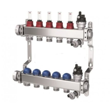 Distribuitor si colector cu debitmetre Purmo Premium 9 circuite pentru incalzire in pardoseala