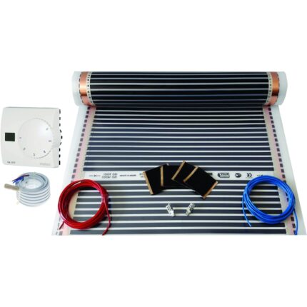 Kit incalzire in pardoseala, pentru parchet, cu folie carbonica 130W/mp + termostat comanda, pentru 1mp
