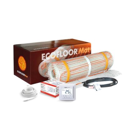 Kit pentru incalzire in pardoseala ceramica, Covoras electric ECOFLOOR, LDTS 160 W/mp; 8.8 mp; 17.6 ml + Termostat digital programabil DEL9000