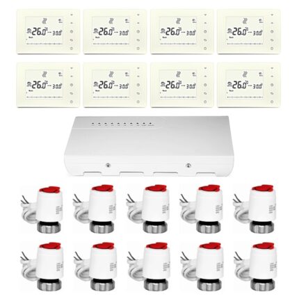 Pachet automatizare WIRELESS pentru incalzire din distribuitor cu 8 zone, Daver