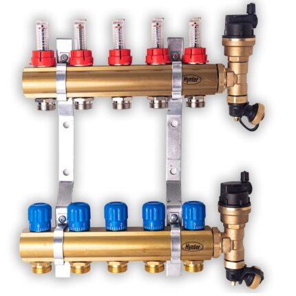 Set distribuitor incalzire in pardoseala HYNTER , D/R ,1" X 3/4 Ek - 4 cai