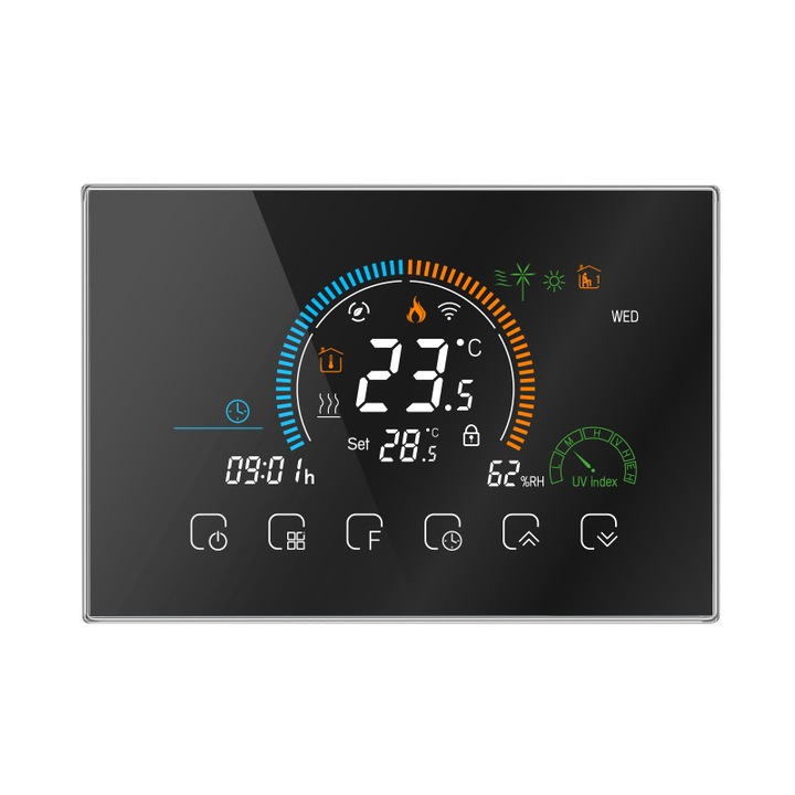 Termostat pentru incalzire in pardoseala, WIDE 8.0, WiFi, programabil