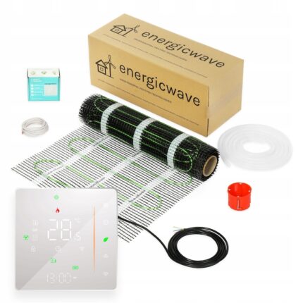 Kit de incalzire in pardoseala energicwave, 1m2 150W, termostat WiFi, alb