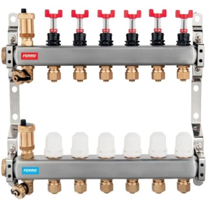 Distribuitor, Ferro, 8 cai debitmetre, inox