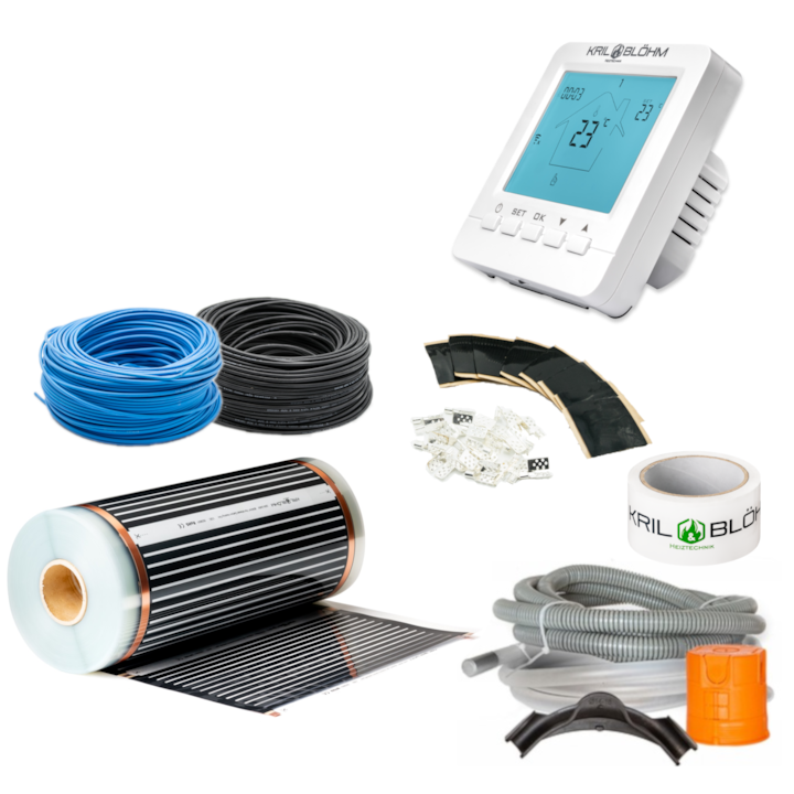 Kit Folie de incalzire 50cm 2m2 140W/m2 Termoregulator Blauw T3 Wifi