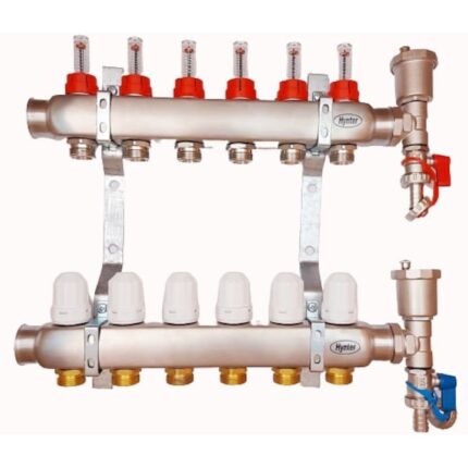 Set distribuitor INOX incalzire in pardoseala HYNTER , D/T ,1" X 3/4 Ek - 10 cai