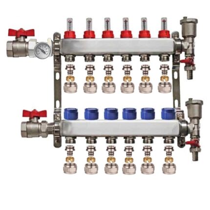 Distribuitor set complet 1" / 6 circuite cu conectori EK x 16 mm, Daver