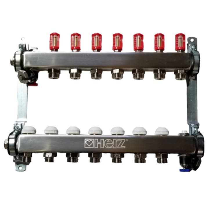 Ansamblu distribuitor inox 7 cai debitmetre HERZ Armaturen