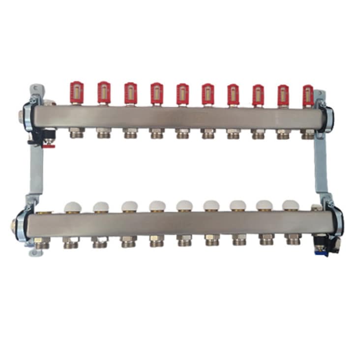 Ansamblu distribuitor inox 10 cai debitmetre HERZ Armaturen