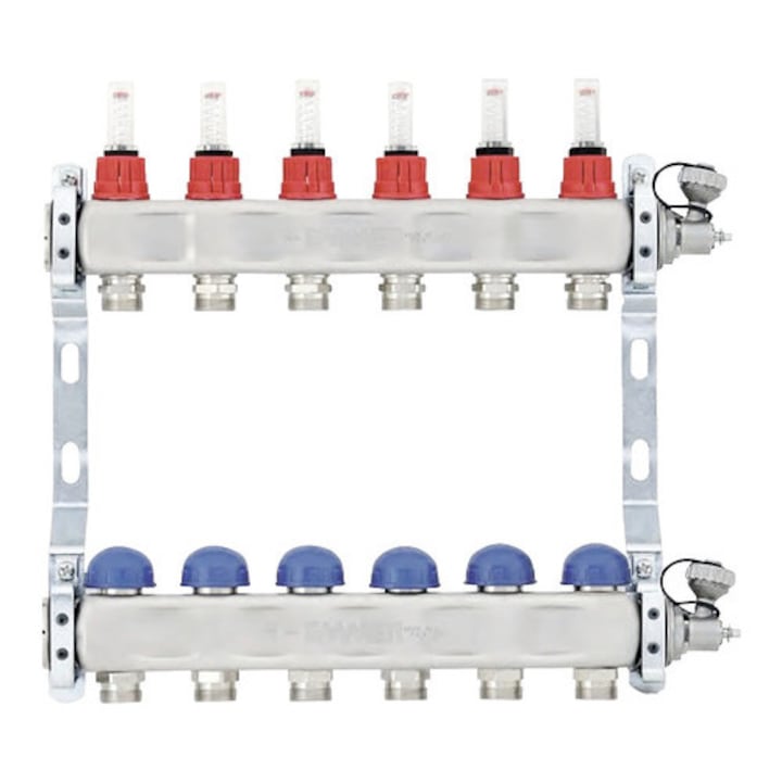 Kit Distribuitoare Inox, Debitmetre, Robineti Termostatabili M24x19 8 Circuite