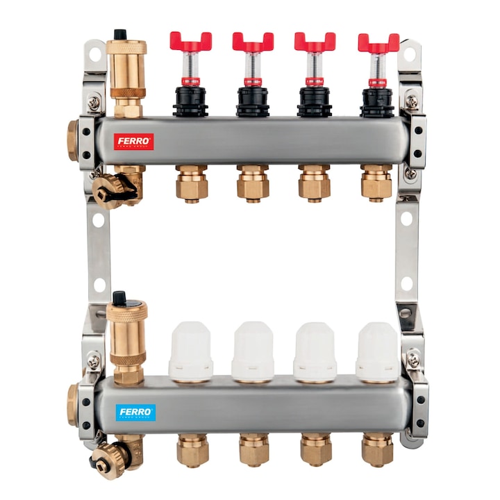 Distribuitor, Ferro, 4 cai debitmetre, inox